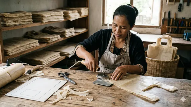 Cara Membuat Kantong Biodegradable dari Singkong (Foto: Gemini AI)