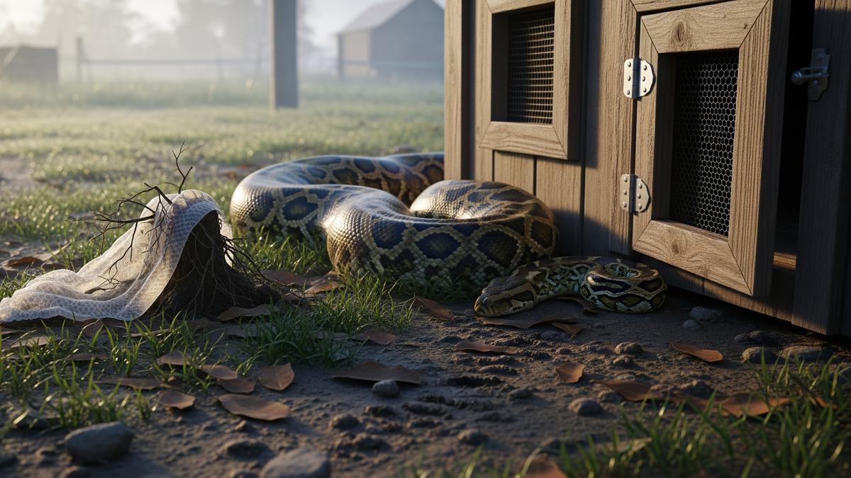 7 Tanda Sarang Ular Piton yang Ada di Dekat Kandang Ayam, Ini Cara Mengatasinya
