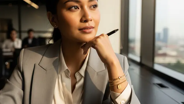 Model Gelang Emas Rantai Kecil untuk Wanita Karir