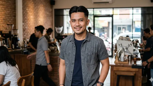 Model Rambut Belah Tengah Pendek Pria (Foto: Gemini AI)
