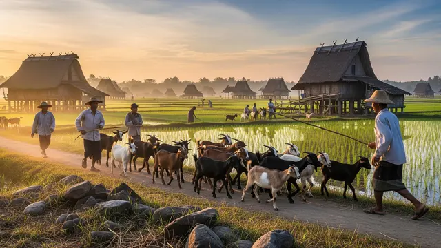 Ilustrasi Ternak Kambing/Gemini AI