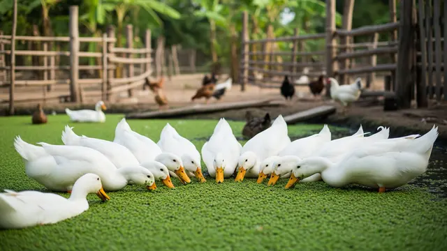 Azolla untuk Pakan Ternak Bebek Pedaging/Gemini AI