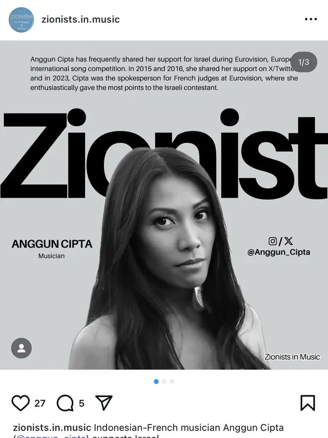 Anggun Dituding Zionis