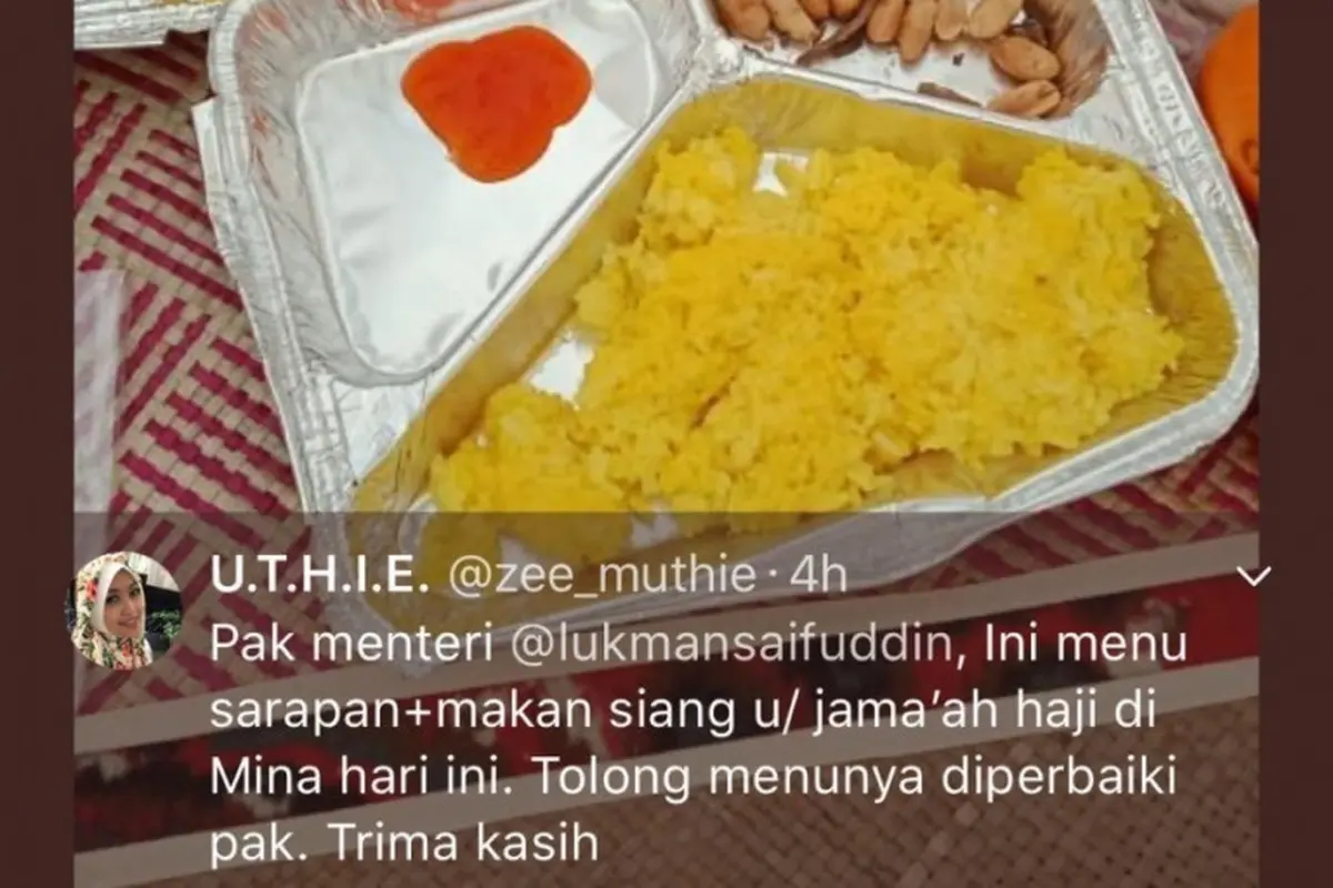 Cuitan netizen soal makanan jemaah calon haji