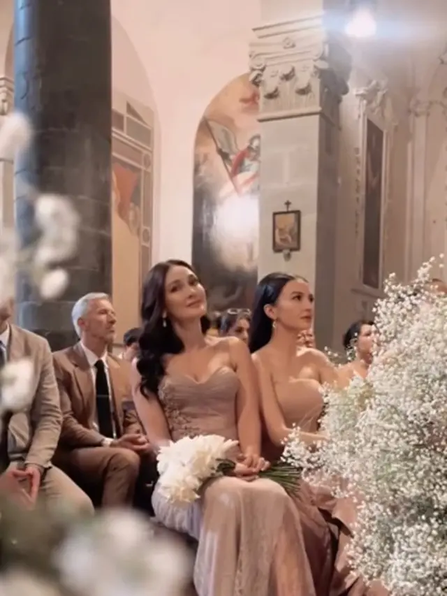 Potret Luna Maya Jadi Bridesmaid Millane Fernandez di Italia