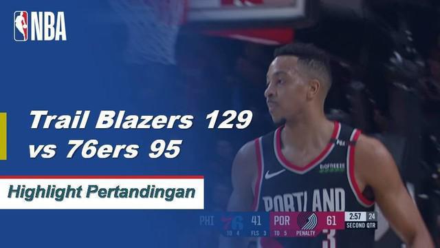 C.J. McCollum skor 35 untuk memimpin Blazers Trail untuk kemenangan atas 76ers, 129-95.