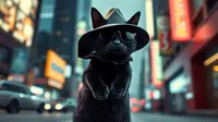Ilustrasi kucing jadi mata-mata agen rahasia. ©Ilustrasi QwenAI