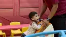 Cucu Presiden Joko Widodo, Jan Ethes saat bermain di arena permainan anak "Fun World" di mal Botani Square, Bogor, (8/12). Jan Ethes tampak riang bermain bersama beberapa anak sebayanya. (Liputan6.com/HO/Biro Pers Setpres)