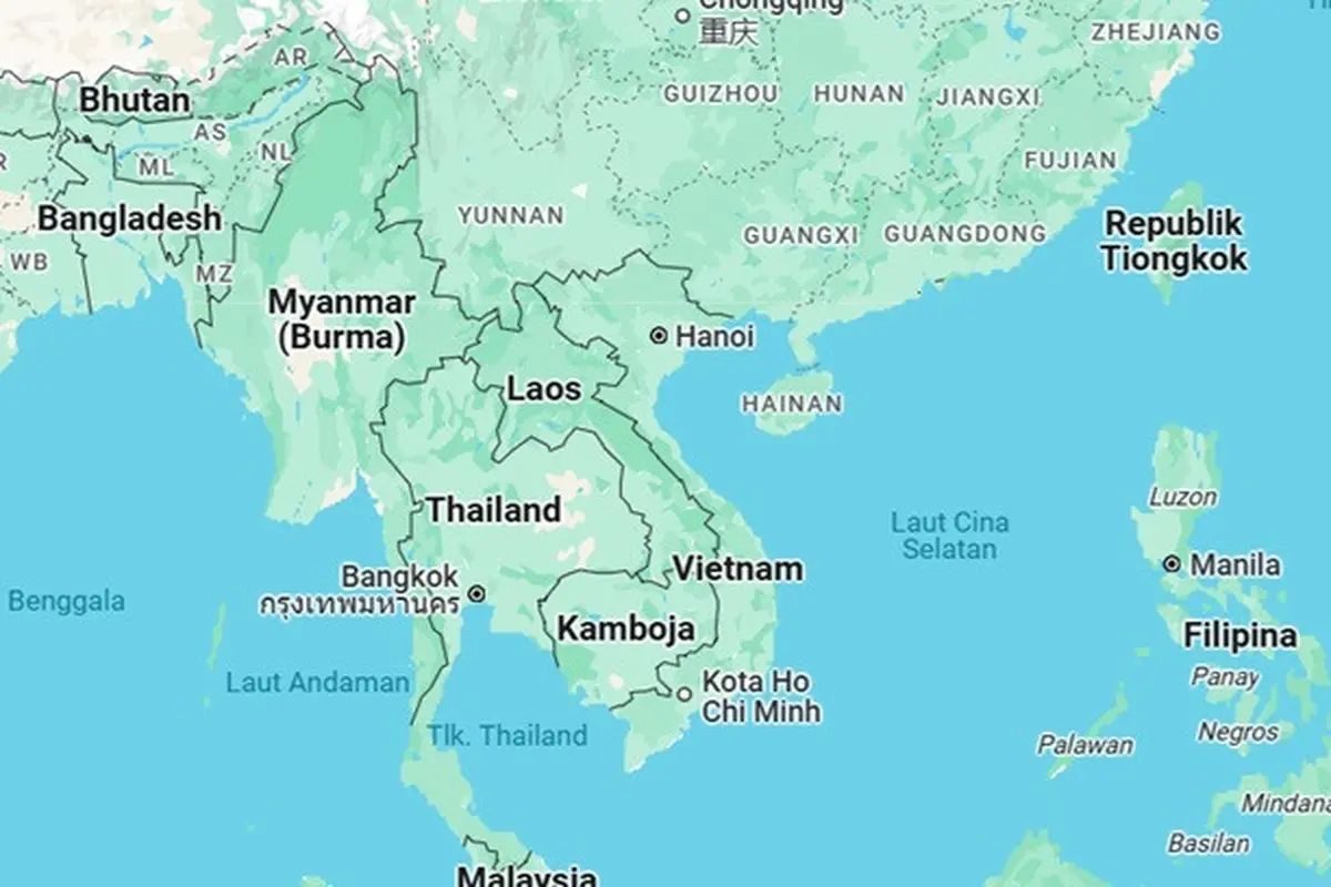 Ilustrasi Myanmar, Thailand, dan Kamboja.