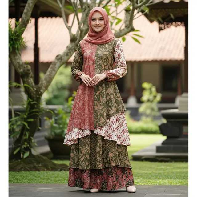 9 Model Gamis Batik Motif Lembut untuk Muslimah, Tampil Anggun dan Syar'i