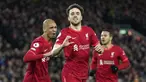 Diogo Jota (tengah) menjadi pahlawan kemenangan Liverpool atas tamunya, Leicester City pada laga pekan ke-23 Liga Inggris 2021/2022, Jumat (11/2/2022) dini hari WIB. Hasil tersebut membuat The Reds semakin memperkecil selisih poin mereka dengan sang pemuncak klasemen, Manchester City. (AP/Jon Super)