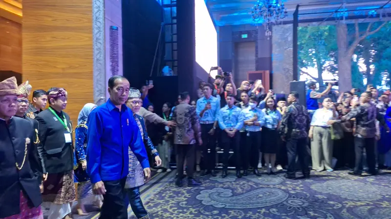 Presiden Joko Widodo atau Jokowi saat menghadiri Kongres ke-6 Partai Amanat Nasional (PAN) di Hotel Kempinski Jakarta Pusat, Jumat (23/8/2024).