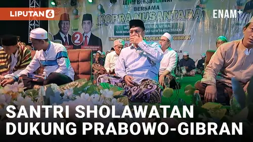 VIDEO: Dukung Prabowo dan Gibran Menang Satu Putaran, Ribuan Santri Mojokerto Gelar Sholawatan