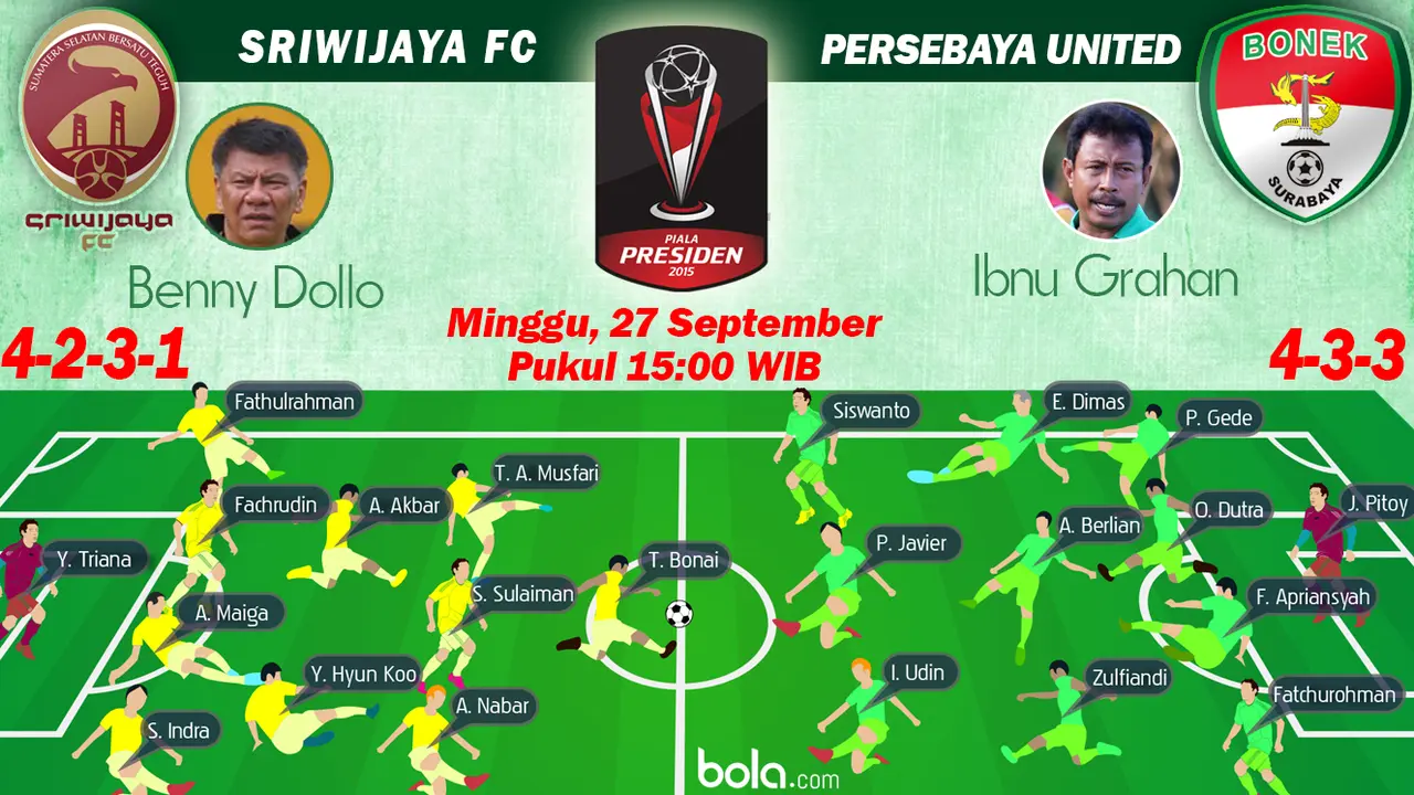 Perempat Final Piala Presiden 2015: Sriwijaya FC vs Persebaya United (Bola.com/Samsul Hadi)