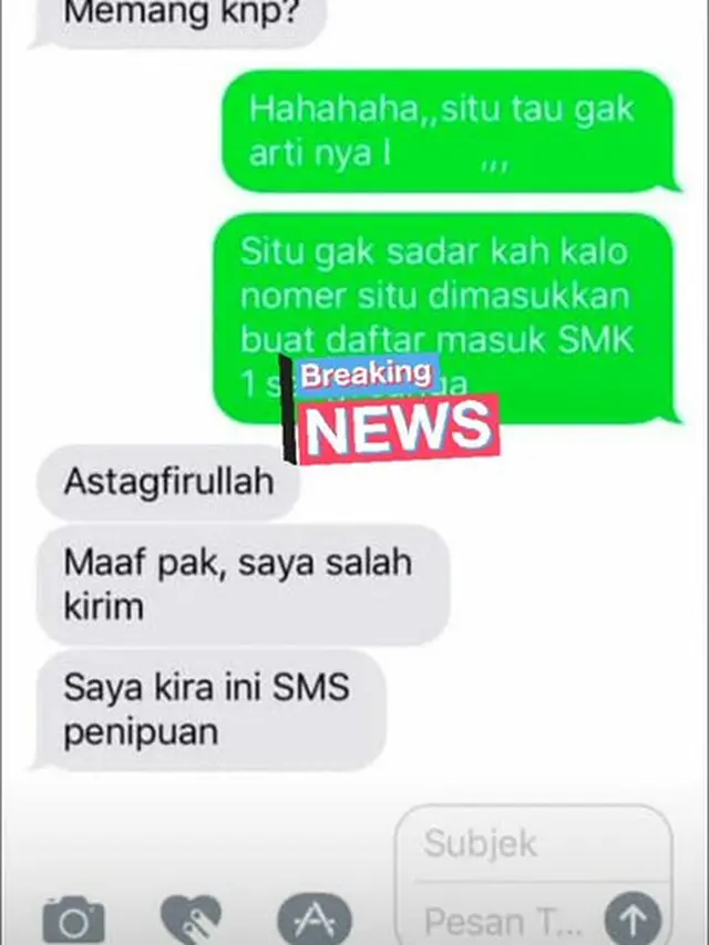 6 Salah Chat Murid ke Guru Ini Bikin Tepuk Jidat