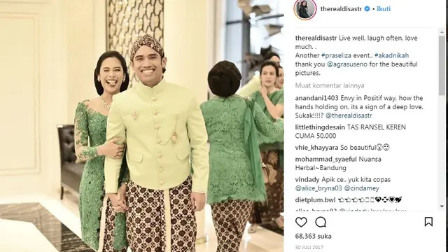 Dian Sastro dan suami (Instagram/therealdisastr)
