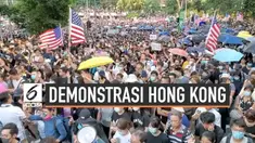 Aksi unjuk rasa masih berlangsung di Hong Kong. Ribuan warga Hong Kong turun ke jalan hari Minggu (8/9/2019), sebagian mereka bawa bendera Amerika Serikat. Untuk apa?