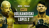 Nonton Live Streaming UFC 325: Alexander Volkanovski vs Diego Lopes 2 Tayang Eksklusif di Vidio.