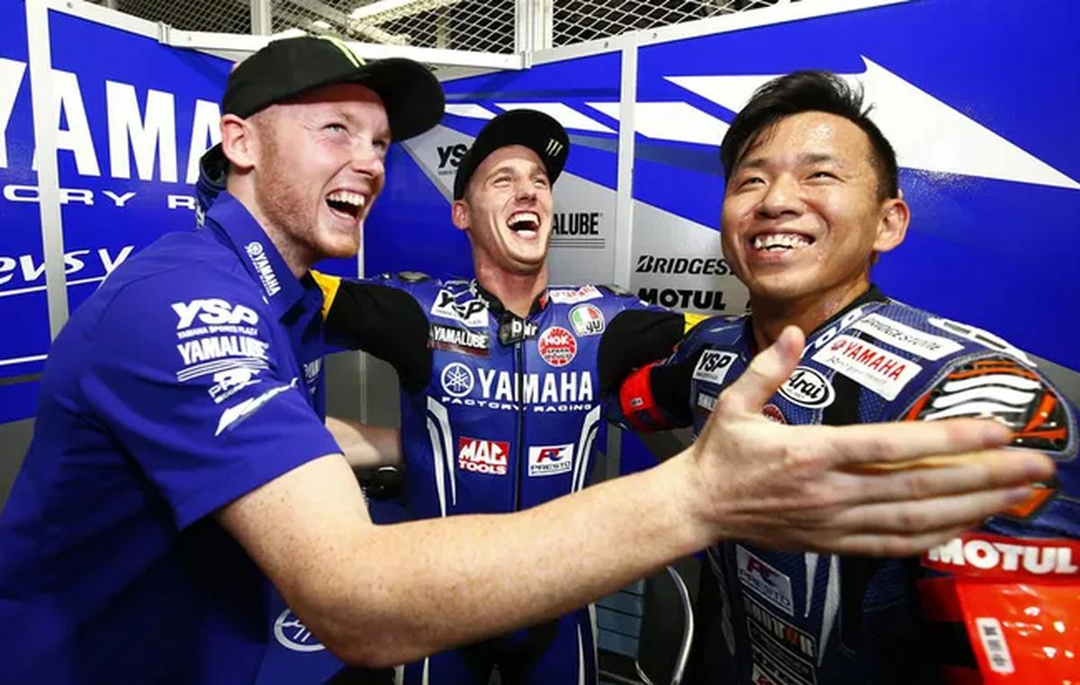Bradley Smith, Pol Espargaro dan Katsuyuki Nakasuga. (c) Yamaha Motor Racing