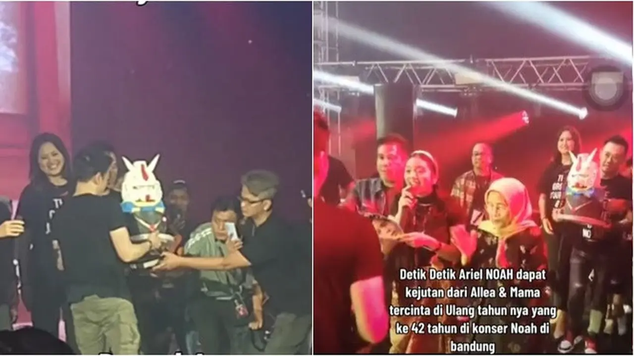 6 Potret Ariel NOAH Dapat Kejutan Ultah dari Alleia dan Ibunda, Rayakan di Konser