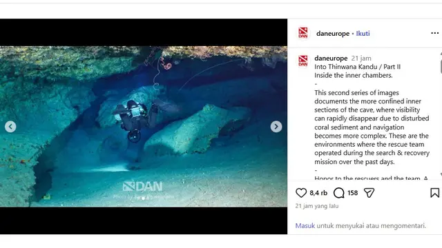 Foto-foto gua bawah laut di Maladewa yang menjadi lokasi lima penyelam asal Italia tewas.