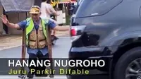 Seorang juru parkir difabel di Jakarta Timur bangkit dan menunjukkan dia mampu jadi pengayom keluarga.