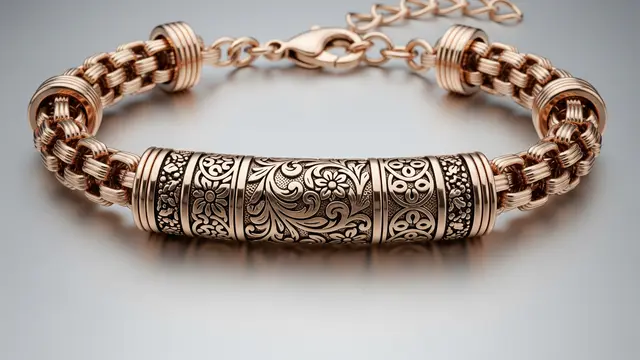 Gelang Rantai Hollow Dengan Plat Motif Ukir