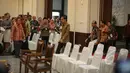 Presiden Joko Widodo tiba di Kantor Kementerian PPN/Bappenas untuk mengikuti acara peluncuran Inpres tentang Aksi Pencegahan dan Pemberantasan Korupsi, Jakarta (26/5/2015). Inpres dimaksud adalah Inpres Nomor 7 Tahun 2015. (Liputan6.com/Faizal Fanani)