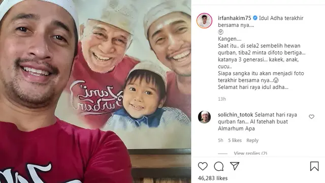 Irfan Hakim rindu sang ayah dihari lebaran Idul Adha