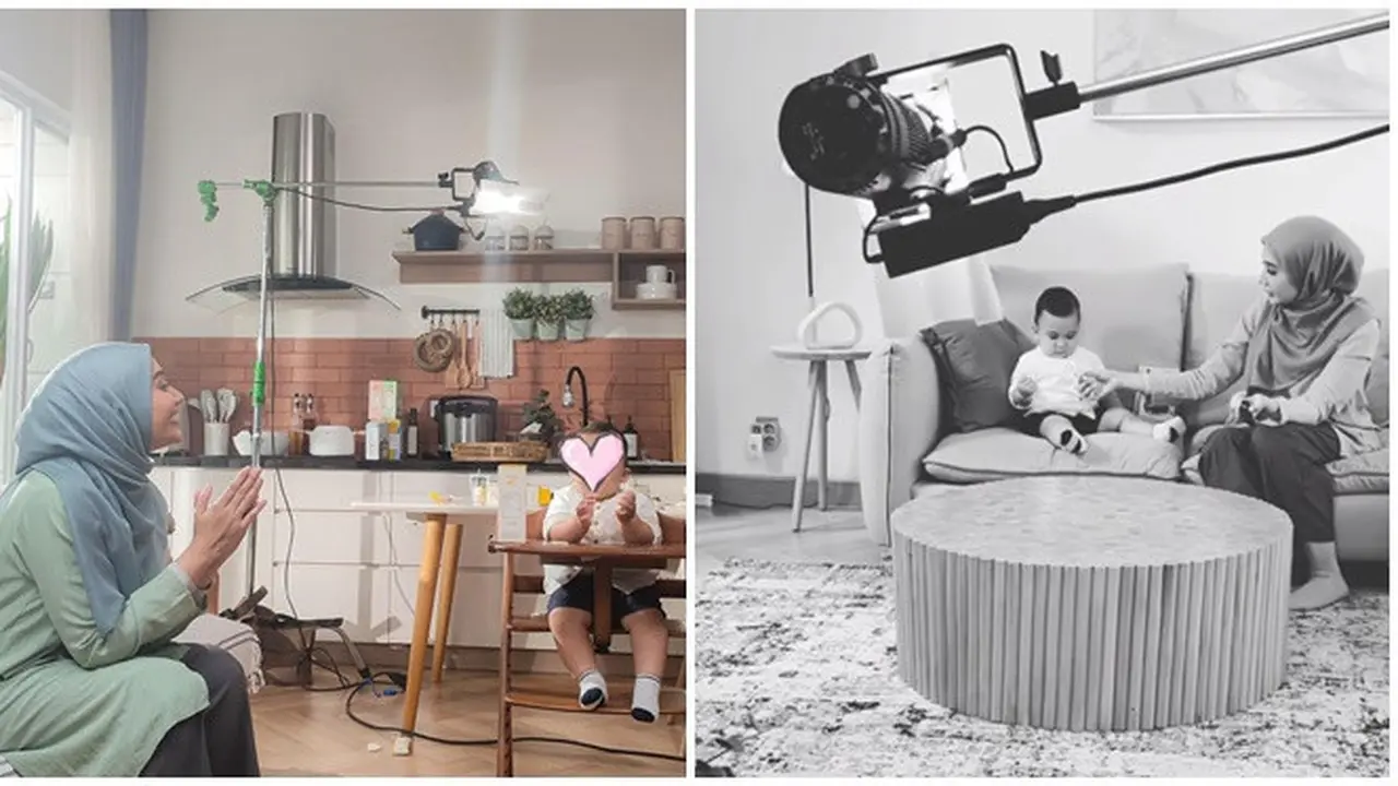 Anak Belum Genap 1 Tahun, Ini 6 Momen Zaskia Sungkar Syuting Iklan Bareng Ukkasya