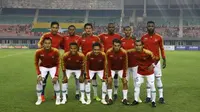 Timnas Indonesia saat melakoni laga uji coba internasional kontra Myanmar di Stadion Mandalathiri, Mandalay, Myanmar, Senin (25/3/2019). Timnas Indonesia menang 2-0 dalam laga ini. (FA Myanmar)