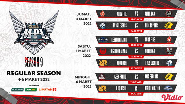 Link Live Streaming MPL Indonesia Season 9 Pekan Ketiga di Vidio, 4-6 Maret 2022