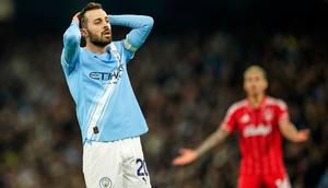 Bernardo Silva dari Manchester City bereaksi selama pertandingan Liga Inggris antara Manchester City dan Nottingham Forest di Manchester, Inggris, Kamis (5-3-2026) dini hari WIB. (AP Photo/Dave Thompson)