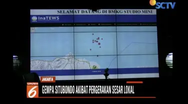 Gempa bumi 6,0 SR di Situbondo, Jawa Timur, disebabkan adanya pergeseran sesar lokal.