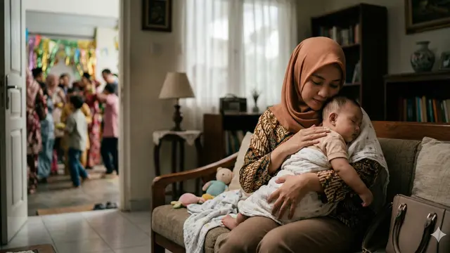 Bayi saat lebaran (Foto: Gemini AI)