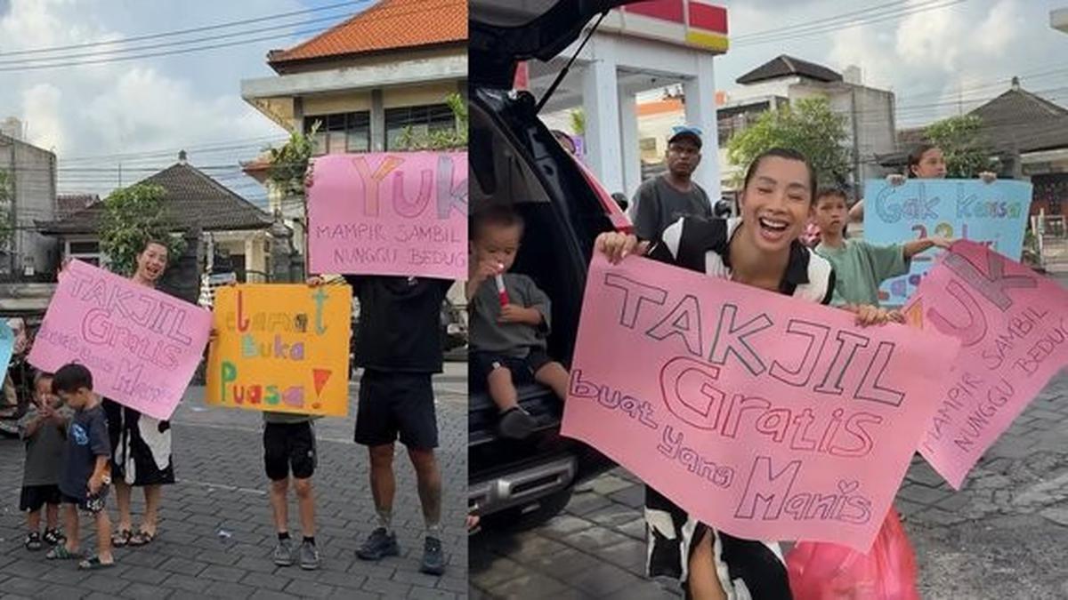 5 Potret Tindakan Mulia Jennifer Bachdim dan Keluarga saat Bagi-Bagi Takjil Gratis