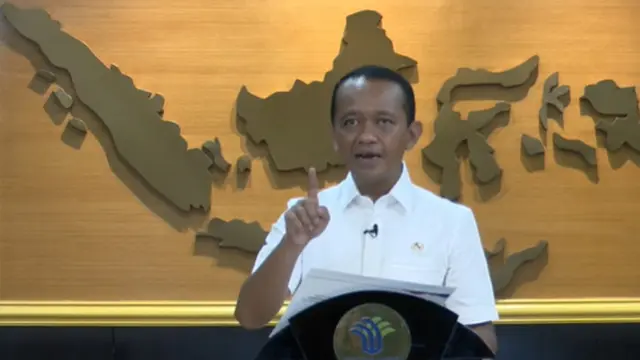 Menteri Investasi/Kepala Badan Koordinasi Penanaman Modal (BKPM) Bahlil Lahadalia, dalam Konferensi Pers Kebijakan dan Implementasi Hilirisasi sebagai Bentuk Kedaulatan Negara, Jumat (30/6/2023). (Tira/Liputan6.com)