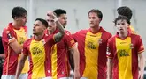 Pemain Go Ahead Eagles, Dean James, merayakan kemenangan atas Panathinaikos pada laga Liga Europa di Stadion Olimpiade Athena, Jumat (3/10/2025) dini hari WIB. (AP Photo/Thanassis Stavrakis)