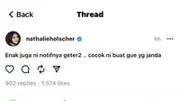 Baru Lepas Hijab, Nathalie Holscher Dihujat Netizen Gegara Isi Threads Soal Janda (doc: Threads)