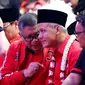 Sekjen DPP PDI Perjuangan (PDIP) Hasto Kristiyanto melontarkan sebuah pantun saat berpidato di acara konsolidasi DPD PDIP DKI Jakarta bersama Ganjar Pranowo, di Hall Basket Senayan, Jakarta, Minggu (4/6/2023). (Foto: Dokumentasi PDIP).