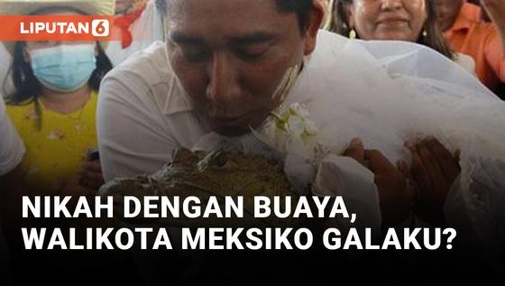 VIDEO: Nyeleneh, Walikota Meksiko Nikah Dengan Buaya Betina