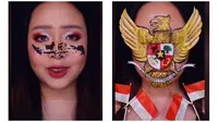 Wanita Ini Habiskan 18 Jam untuk Makeup Tema Kemerdekaan RI, Hasilnya Mengagumkan (sumber: TikTok/@yohannasicillia)