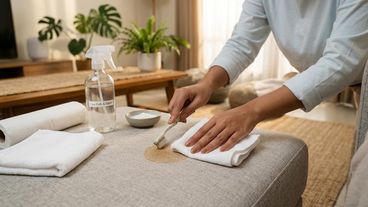 Cara Menghilangkan Noda Makanan di Sofa Kain