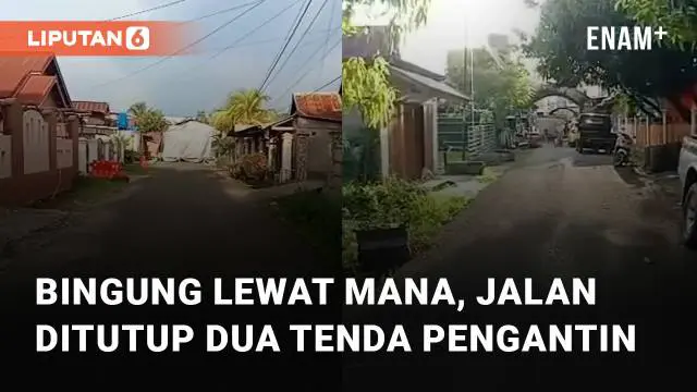 Seorang warga asal Mamuju, Sulawesi Barat membagikan video kesedihannya ketika akses jalan tertutup dua tenda pengantin