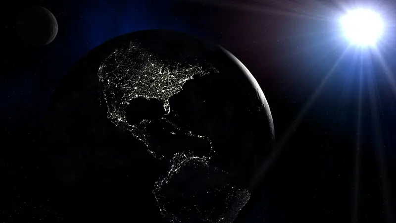 Ilustrasi kegelapan di Bumi