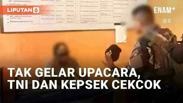 Cekcok anggota Tentara Nasional Indonesia (TNI) dan seorang kepala sekolah viral. Salah seorang anggota berupaya menegur kepala sekolah terkait masalah upacara. Sekolah disebut tidak menyelenggarakan upacara bendera setiap Senin hingga.