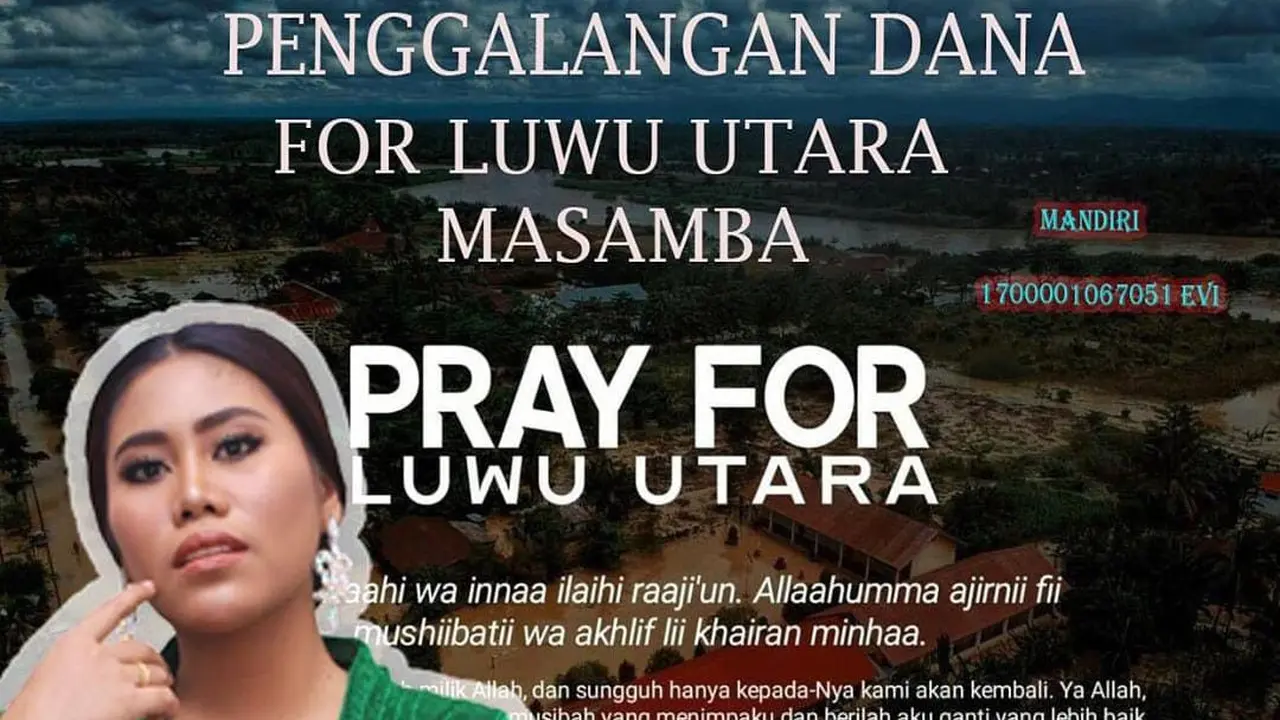 Tangkapan layar unggahan Evi Masamba di Instagramnya (Istimewa)