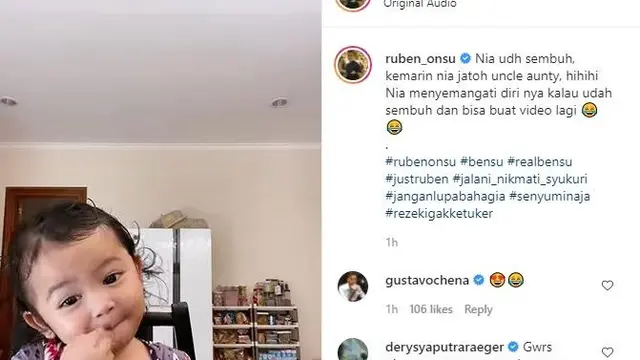 Unggahan Ruben Onsu soal kondisi Thania Putri Onsu