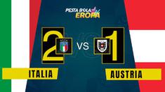 Berita video motion grafis, hasil pertandingan Italia melawan Austria di babak 16 besar Euro 2020.
