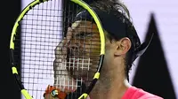 Rafael Nadal terhenti di perempat final Australia Terbuka 2020. (AFP/William West)